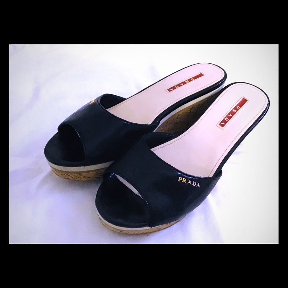 ❤️SOLD❤️ Prada Leather Wedges
